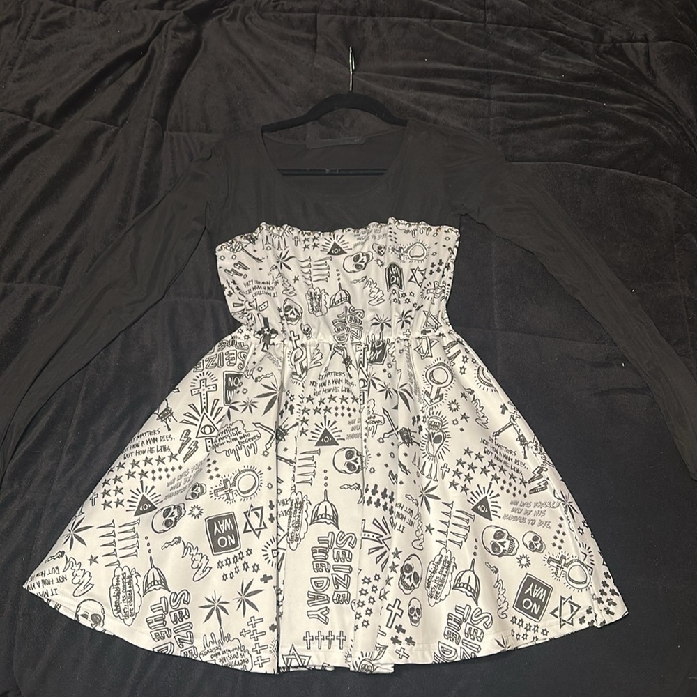 Cute Long Sleeve Mini Dress - Glad News